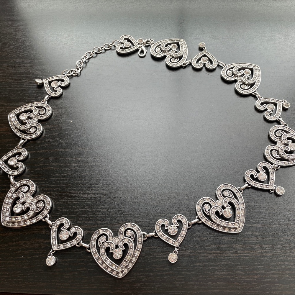 Brighton Rhinestone Heart Chain Belt Small